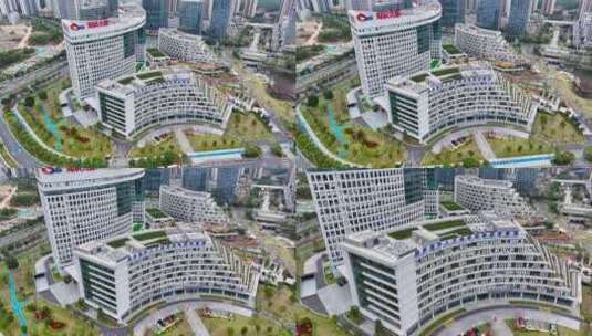 4K航拍中新广州知识城大厦3高清在线视频素材下载