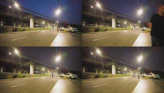城市夜晚人流车流延时摄影高清在线视频素材下载