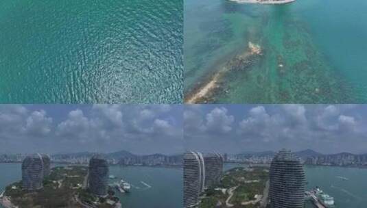 凤凰岛玻璃海航拍高清在线视频素材下载