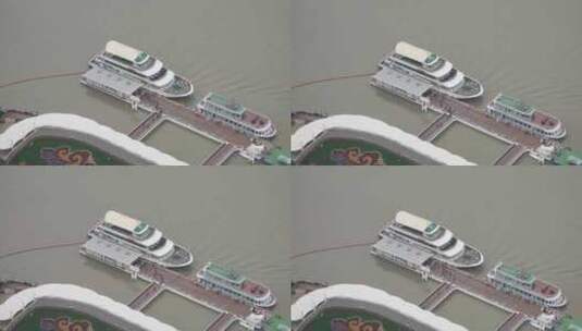 一艘游艇在上海黄浦江上航行高清在线视频素材下载