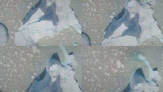 南极洲严酷的冰冰川场景鸟瞰图高清在线视频素材下载