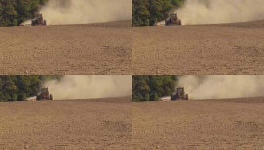 耕地机耕种土地高清在线视频素材下载