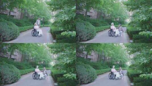 老人轮椅高清在线视频素材下载