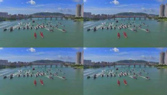 惠州惠东港口划龙舟 15高清在线视频素材下载
