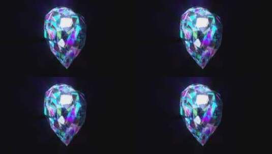 水晶心与黑暗的彩色折射高清在线视频素材下载