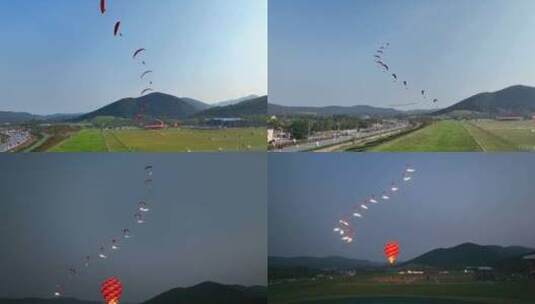 滑翔伞表演高清在线视频素材下载