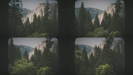山与瀑布超越一片森林8毫米电影风格高清在线视频素材下载