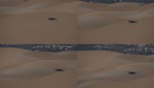 无人机在晚上飞越沙漠高清在线视频素材下载