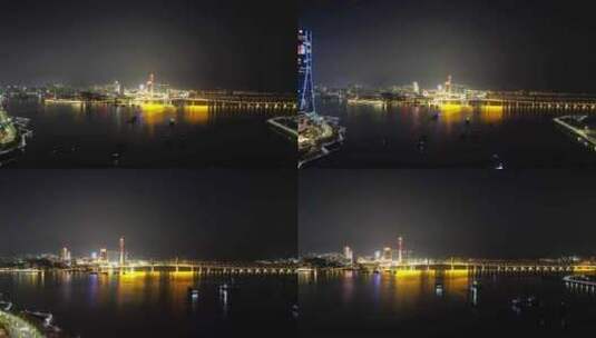 澳门大景澳门宣传澳门夜景航拍高清在线视频素材下载