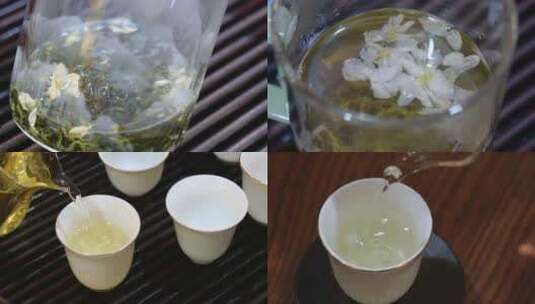 冲泡茉莉花茶高清在线视频素材下载