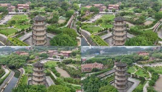 福建莆田南山广化寺释迦文佛塔航拍高清在线视频素材下载