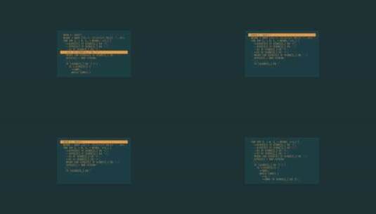 带有滚动抽象代码的水平动画块高清在线视频素材下载
