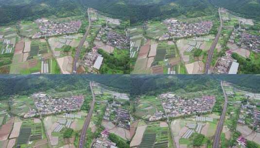 雨后乡村风景航拍高清在线视频素材下载