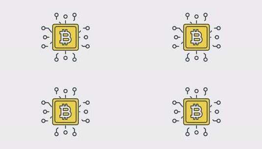 BTC挖矿图标动画高清在线视频素材下载