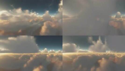 在天空上飞跃云层4K高清在线视频素材下载