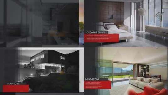 玻璃感房地产幻灯片视频展示AE模板高清AE视频素材下载