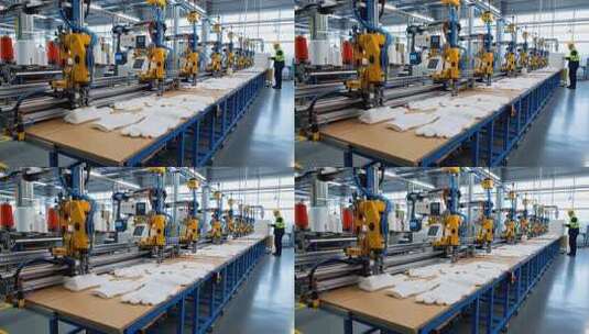 工厂自动化手套生产流水线高清在线视频素材下载