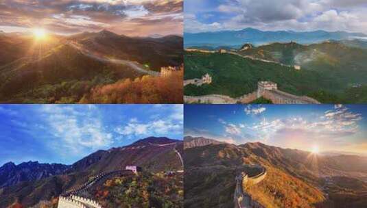 长城日出自然风光高清在线视频素材下载