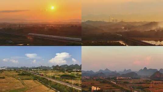 中国高铁 桂林山水 列车 火车高清在线视频素材下载