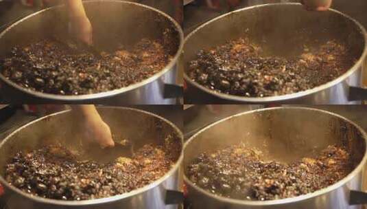 陕西西安回民街美食甜食甑糕升格慢镜高清在线视频素材下载