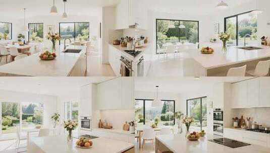 现代简约风格开放式厨房高清在线视频素材下载