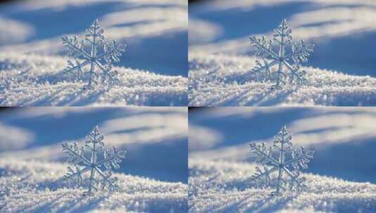 微距雪花特写高清在线视频素材下载