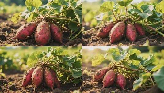 田地里刚挖出的红薯高清在线视频素材下载