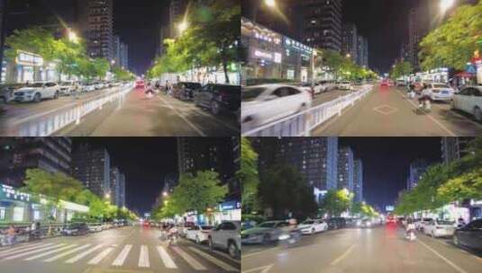 夜晚马路夜景高清在线视频素材下载