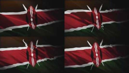 肯尼亚国旗挥舞-4K高清在线视频素材下载