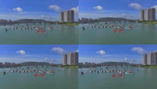 惠州惠东港口划龙舟 14高清在线视频素材下载