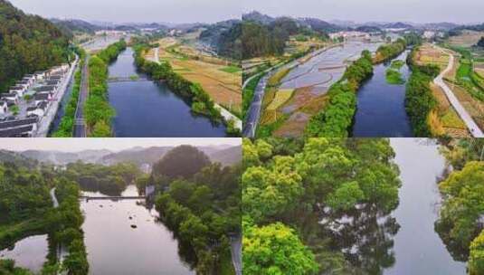 4k 航拍邢江河河流景区高清在线视频素材下载