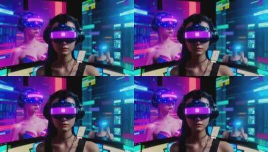 科幻未来赛博VR虚拟现实高清在线视频素材下载