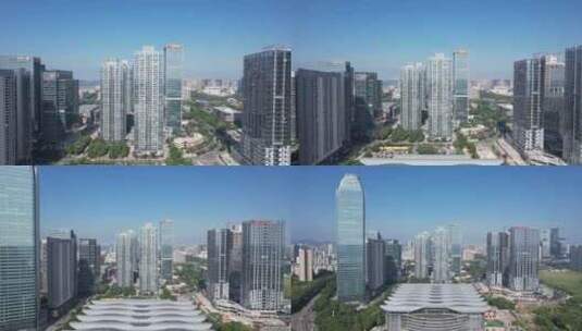 广东惠州城市CBD商务建筑航拍高清在线视频素材下载