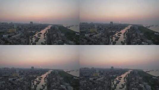 广西北海老城日落晚霞航拍高清在线视频素材下载