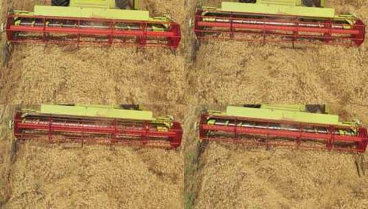 收割机收割粮食水稻麦子高清在线视频素材下载