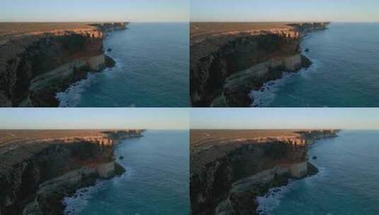 南澳大利亚海洋旁纳拉伯悬崖的航拍照片。高清在线视频素材下载