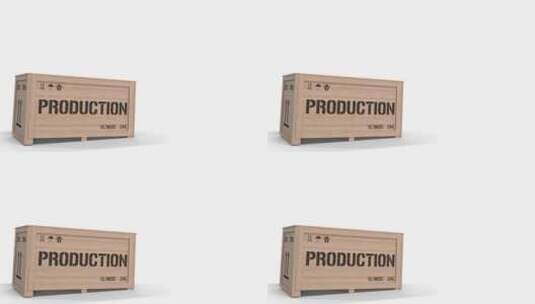 带PRODUCTION文本的木箱高清在线视频素材下载