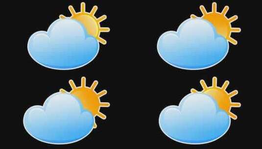 2D天气图标4k高清在线视频素材下载