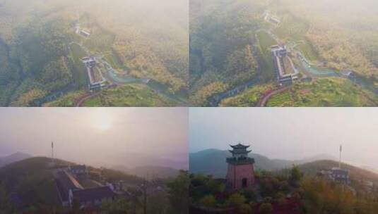 杭州萧山寺坞岭山与自然空间博物馆航拍合集高清在线视频素材下载