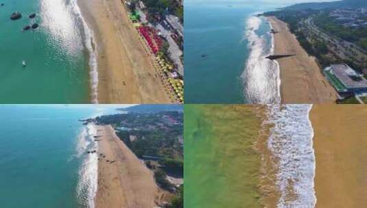 东海大海海边海水海浪沙滩海滩航拍风景唯美高清在线视频素材下载