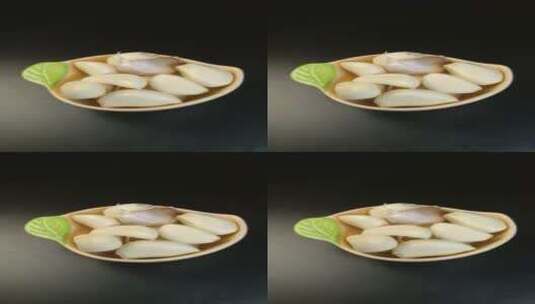 4K食物作料新鲜大蒜大蒜调味品高清在线视频素材下载