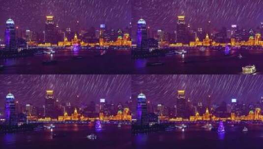 上海浦西星轨夜景高清在线视频素材下载