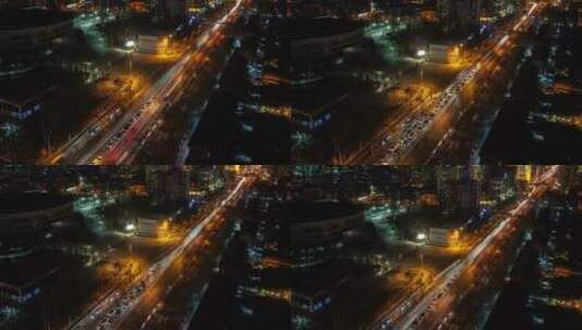 城市夜间交通延时高清在线视频素材下载