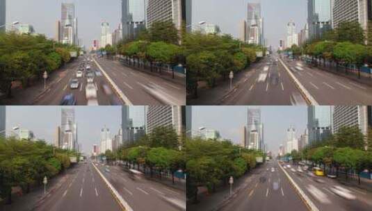  深圳公路上行驶的车流延时拍摄镜头高清在线视频素材下载