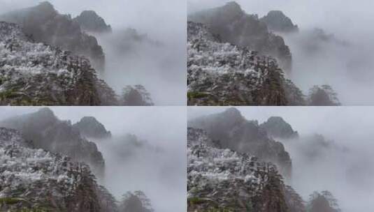 黄山云海雪景图高清在线视频素材下载