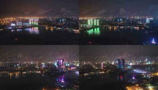 【4k】日照城市夜景航拍高清在线视频素材下载