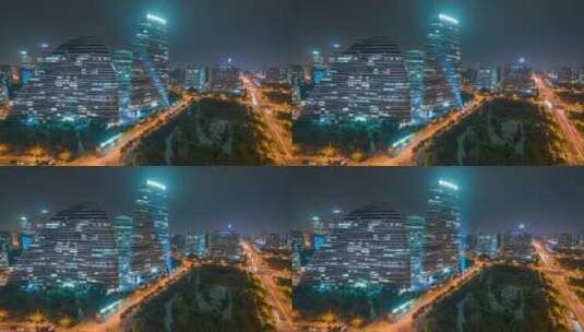 北京_望京SOHO_夜4K高清在线视频素材下载