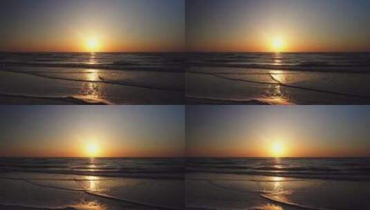 8k远景拍摄海上初升的太阳高清在线视频素材下载