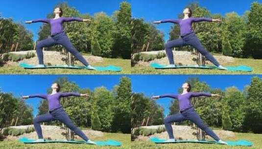 做瑜伽运动的女人高清在线视频素材下载
