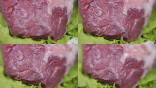 瘦肉牛肉肌肉纤维牛肉纤维高清在线视频素材下载